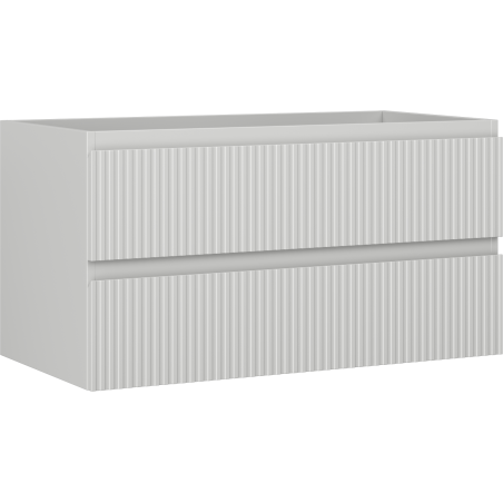 Mexen Rivel meuble de salle de bain sous-vasque 90 cm, 2 tiroirs, rainuré, gris mat - 91A20-09047-2-BFF62