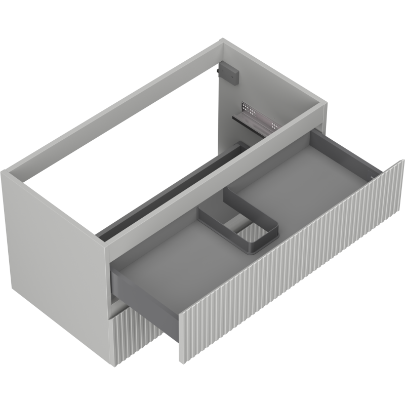 Mexen Rivel meuble de salle de bain sous-lavabo 90 cm, 2 tiroirs, rainuré, gris mat - 91A20-09047-2-BFF62