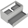 Mexen Rivel meuble de salle de bain sous-vasque 90 cm, 2 tiroirs, rainuré, gris mat - 91A20-09047-2-BFF62