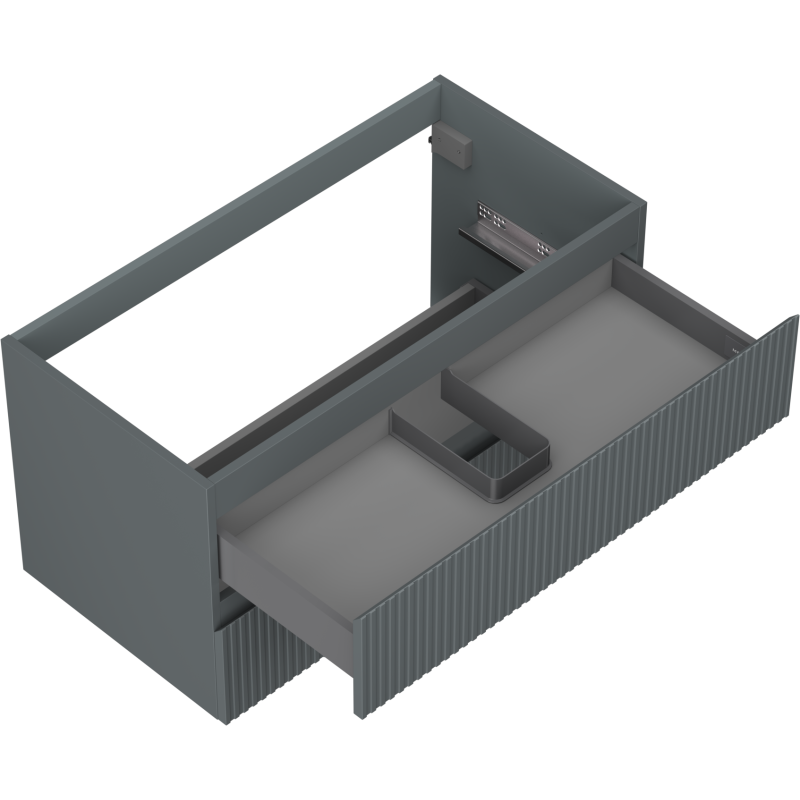 Mexen Rivel meuble de salle de bain sous lavabo 90 cm, 2 tiroirs, rainuré, graphite mat - 91A20-09047-2-BFF66