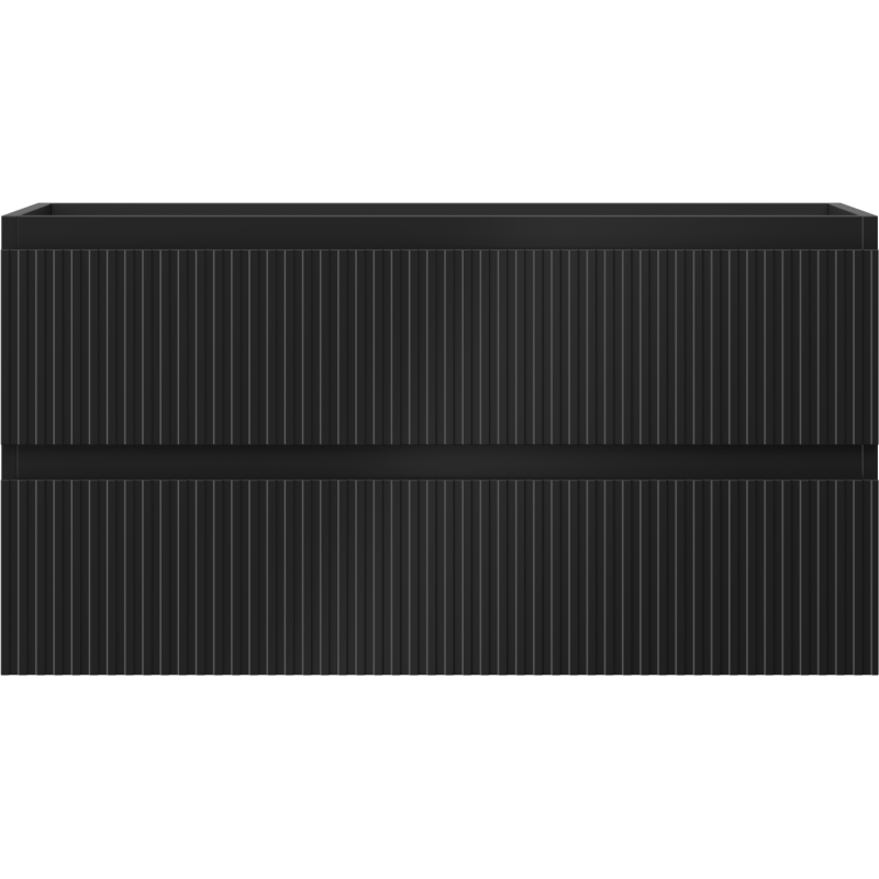 Mexen Rivel meuble de salle de bain sous-vasque 90 cm, 2 tiroirs, rainurée, noir mat - 91A20-09047-2-BFF71