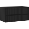 Mexen Rivel meuble de salle de bain sous-vasque 90 cm, 2 tiroirs, rainurée, noir mat - 91A20-09047-2-BFF71