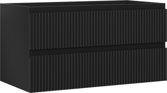 Mexen Rivel meuble de salle de bain sous-vasque 90 cm, 2 tiroirs, rainuré, noir mat - 91A20-09047-2-BFF71