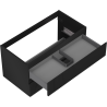 Mexen Rivel meuble de salle de bain sous-vasque 90 cm, 2 tiroirs, rainuré, noir mat - 91A20-09047-2-BFF71