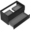 Mexen Rivel meuble de salle de bain sous-vasque 90 cm, 2 tiroirs, rainurée, noir mat - 91A20-09047-2-BFF71