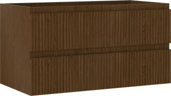 Mexen Rivel meuble sous-lavabo 90 cm, 2 tiroirs, rainuré, noyer - 91A20-09047-2-BFF86