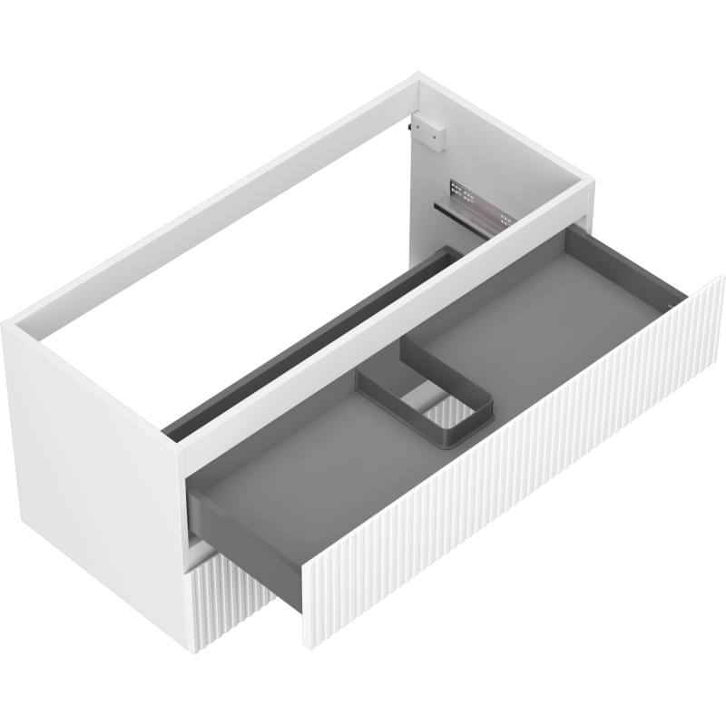 Mexen Rivel meuble de salle de bains sous lavabo 100 cm, 2 tiroirs, rainuré, blanc mat - 91A20-10047-2-BFF01