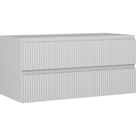 Mexen Rivel meuble de salle de bain sous-lavabo 100 cm, 2 tiroirs, rainuré, gris mat - 91A20-10047-2-BFF62