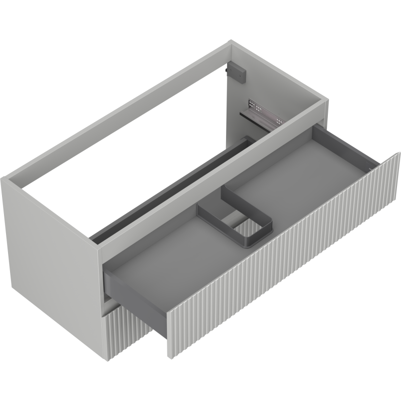 Mexen Rivel armoire de salle de bain sous lavabo 100 cm, 2 tiroirs, rainurée, gris mat - 91A20-10047-2-BFF62