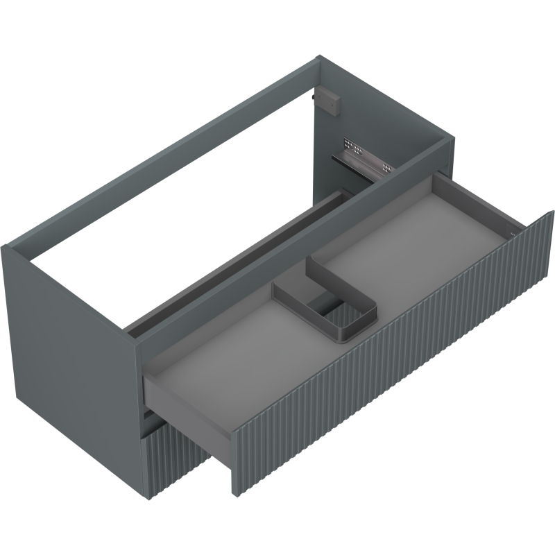 Mexen Rivel armoire de salle de bain sous lavabo 100 cm, 2 tiroirs, rainurée, graphite mat - 91A20-10047-2-BFF66