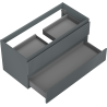 Mexen Rivel meuble de salle de bain sous lavabo 100 cm, 2 tiroirs, rainuré, graphite mat - 91A20-10047-2-BFF66