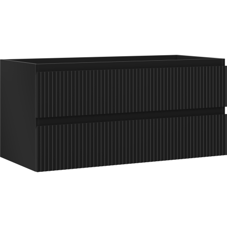 Mexen Rivel meuble de salle de bain sous vasque 100 cm, 2 tiroirs, rainuré, noir mat - 91A20-10047-2-BFF71