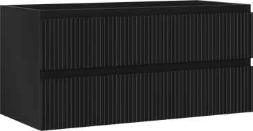 Mexen Rivel meuble de salle de bain sous lavabo 100 cm, 2 tiroirs, rainuré, noir mat - 91A20-10047-2-BFF71