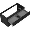 Mexen Rivel meuble de salle de bain sous lavabo 100 cm, 2 tiroirs, rainuré, noir mat - 91A20-10047-2-BFF71