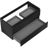 Mexen Rivel meuble de salle de bain sous lavabo 100 cm, 2 tiroirs, rainuré, noir mat - 91A20-10047-2-BFF71