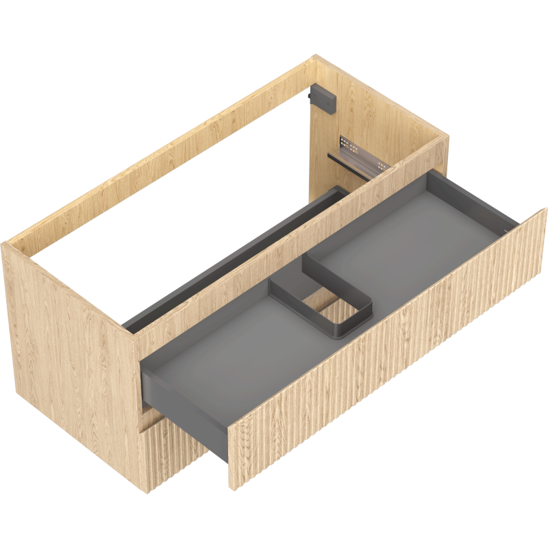 Mexen Rivel armoire de salle de bains sous vasque 100 cm, 2 tiroirs, rainurée, chêne - 91A20-10047-2-BFF81