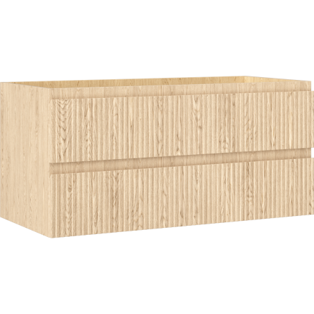 Mexen Rivel meuble de salle de bains sous-lavabo 100 cm, 2 tiroirs, rainuré, chêne - 91A20-10047-2-BFF81