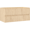 Mexen Rivel meuble de salle de bains sous-lavabo 100 cm, 2 tiroirs, rainuré, chêne - 91A20-10047-2-BFF81