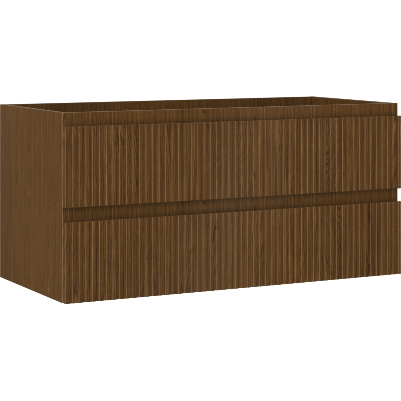 Mexen Rivel meuble de salle de bain sous lavabo 100 cm, 2 tiroirs, rainuré, noyer - 91A20-10047-2-BFF86