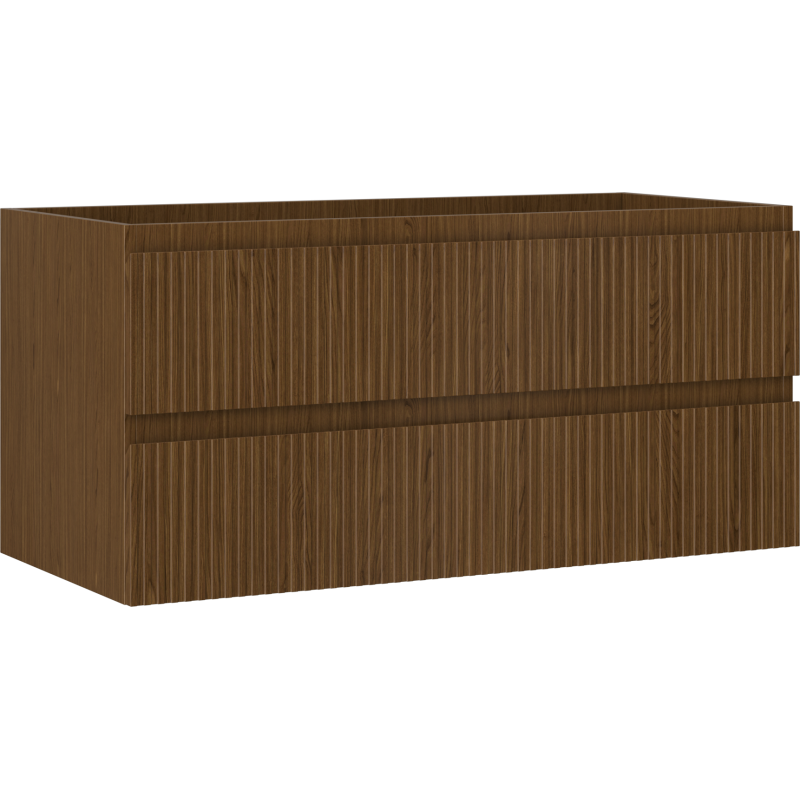 Mexen Rivel meuble de salle de bains sous-lavabo 100 cm, 2 tiroirs, rainuré, noyer - 91A20-10047-2-BFF86