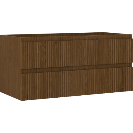 Mexen Rivel meuble de salle de bain sous lavabo 100 cm, 2 tiroirs, rainuré, noyer - 91A20-10047-2-BFF86