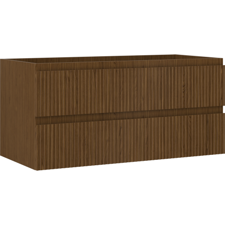 Mexen Rivel meuble de salle de bains sous-lavabo 100 cm, 2 tiroirs, rainuré, noyer - 91A20-10047-2-BFF86