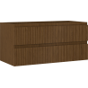 Mexen Rivel meuble de salle de bains sous-lavabo 100 cm, 2 tiroirs, rainuré, noyer - 91A20-10047-2-BFF86