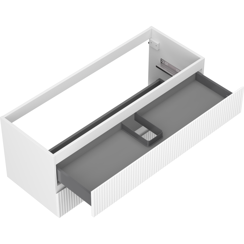 Mexen Rivel meuble de salle de bain sous-vasque 120 cm, 2 tiroirs, rainuré, blanc mat - 91A20-12047-2-BFF01