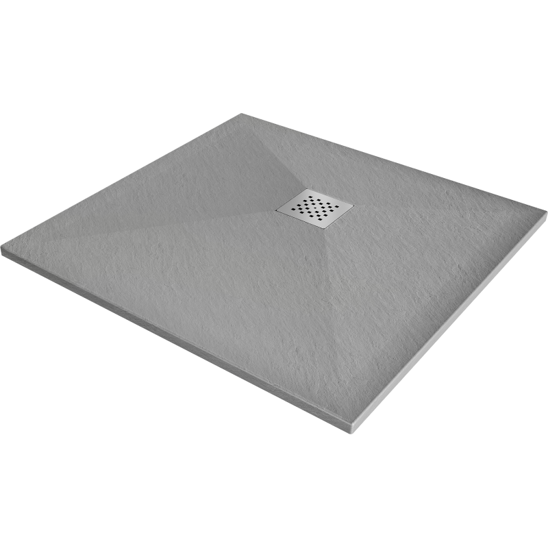 Mexen Stone+ receveur de douche en composite carré 100 x 100 cm, Gris-Béton - 44611010