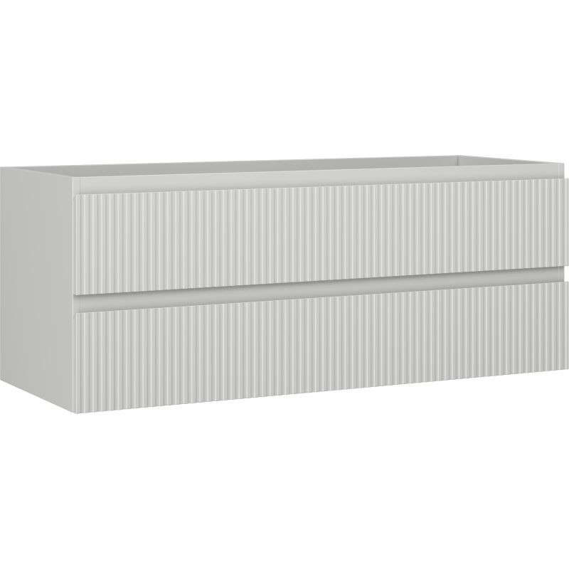 Mexen Rivel meuble de salle de bains sous lavabo 120 cm, 2 tiroirs, rainuré, gris mat - 91A20-12047-2-BFF62