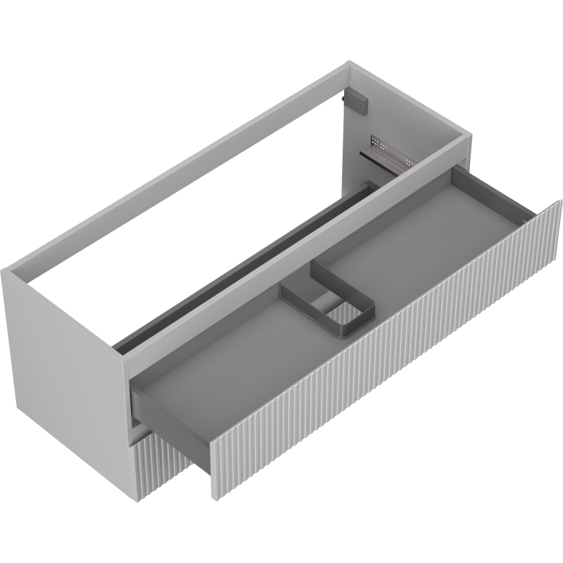 Mexen Rivel meuble de salle de bains sous lavabo 120 cm, 2 tiroirs, rainuré, gris mat - 91A20-12047-2-BFF62