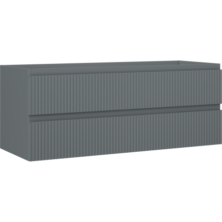 Mexen Rivel meuble de salle de bain sous-vasque 120 cm, 2 tiroirs, rainuré, graphite mat - 91A20-12047-2-BFF66