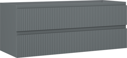 Mexen Rivel meuble de salle de bain sous-vasque 120 cm, 2 tiroirs, rainuré, graphite mat - 91A20-12047-2-BFF66