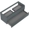 Mexen Rivel meuble de salle de bain sous-vasque 120 cm, 2 tiroirs, rainuré, graphite mat - 91A20-12047-2-BFF66