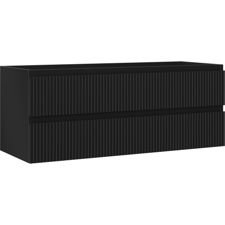 Mexen Rivel meuble de salle de bain sous lavabo 120 cm, 2 tiroirs, rainuré, noir mat - 91A20-12047-2-BFF71