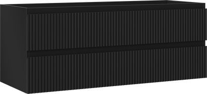 Mexen Rivel armoire de salle de bain sous lavabo 120 cm, 2 tiroirs, rainurée, noir mat - 91A20-12047-2-BFF71