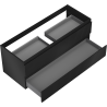 Mexen Rivel meuble de salle de bain sous lavabo 120 cm, 2 tiroirs, rainuré, noir mat - 91A20-12047-2-BFF71