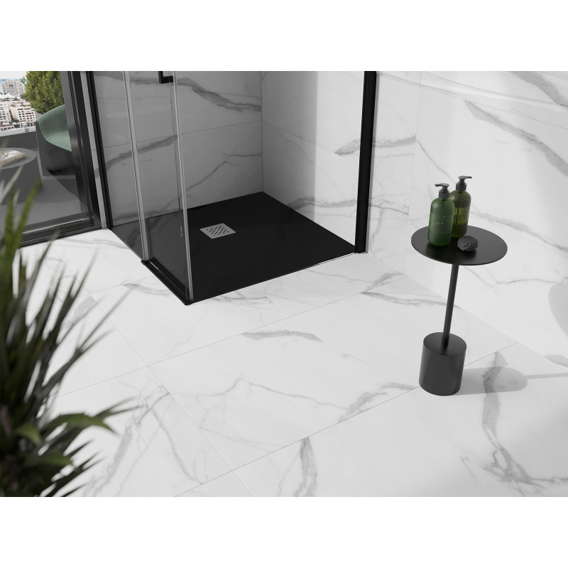Mexen Stone+ receveur de douche carré en composite 70 x 70 cm, noir - 44707070
