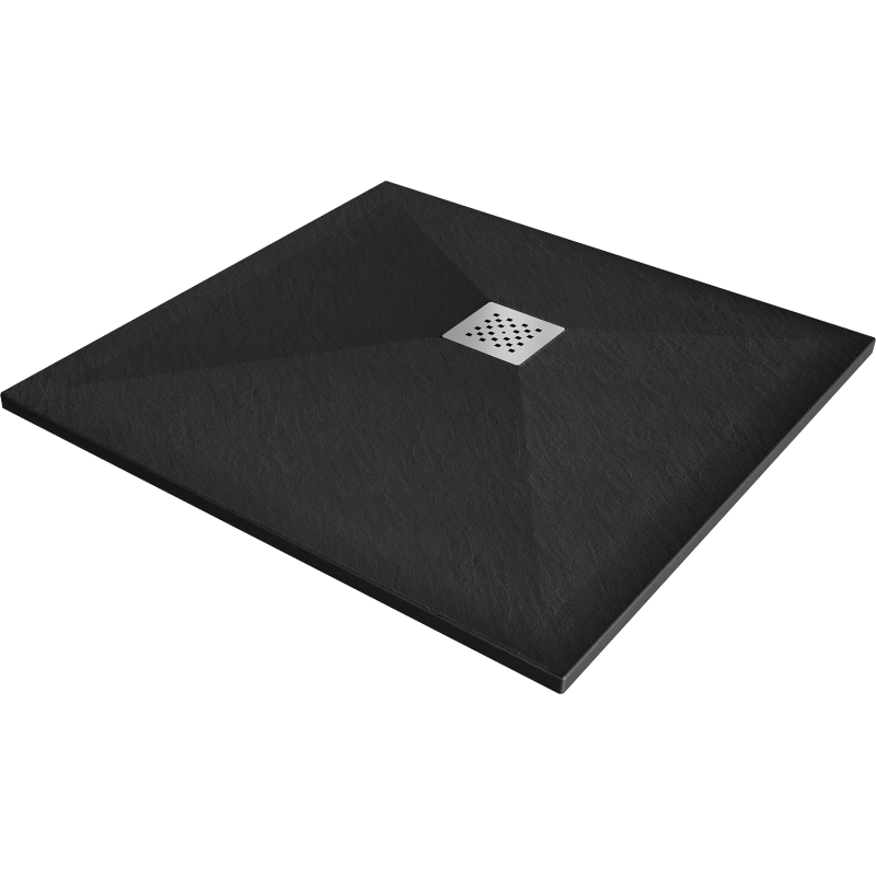 Mexen Stone+ receveur de douche en composite carré 70 x 70 cm, Noir - 44707070