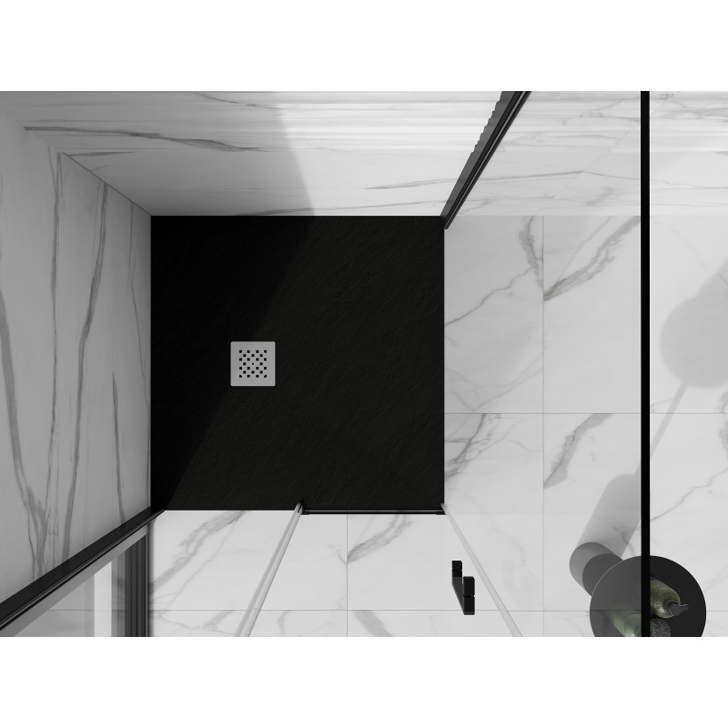 Mexen Stone+ receveur de douche composite carré 80 x 80 cm, noir - 44708080