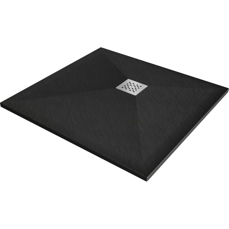 Mexen Stone+ receveur de douche carré en composite 90 x 90 cm, noir - 44709090