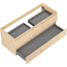 Mexen Rivel meuble de salle de bain pour lavabo 120 cm, 2 tiroirs, rainuré, chêne - 91A20-12047-2-BFF81