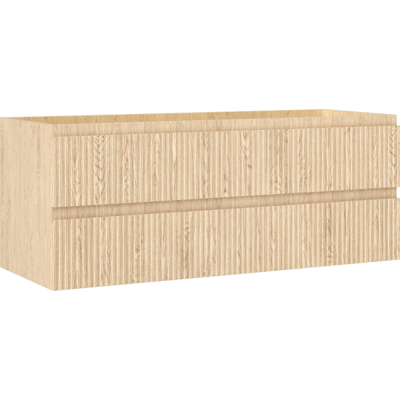 Mexen Rivel meuble de salle de bain sous lavabo 120 cm, 2 tiroirs, rainuré, chêne - 91A20-12047-2-BFF81