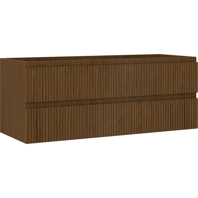 Mexen Rivel armoire de salle de bain sous lavabo 120 cm, 2 tiroirs, rainurée, noyer - 91A20-12047-2-BFF86