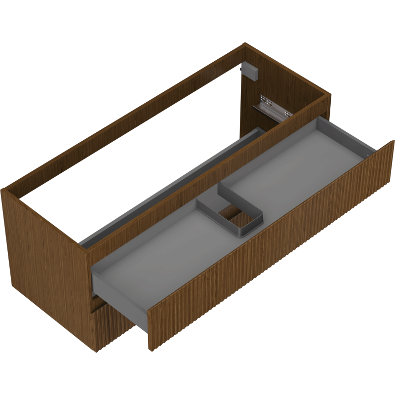 Mexen Rivel meuble de salle de bain sous-lavabo 120 cm, 2 tiroirs, rainuré, noyer - 91A20-12047-2-BFF86