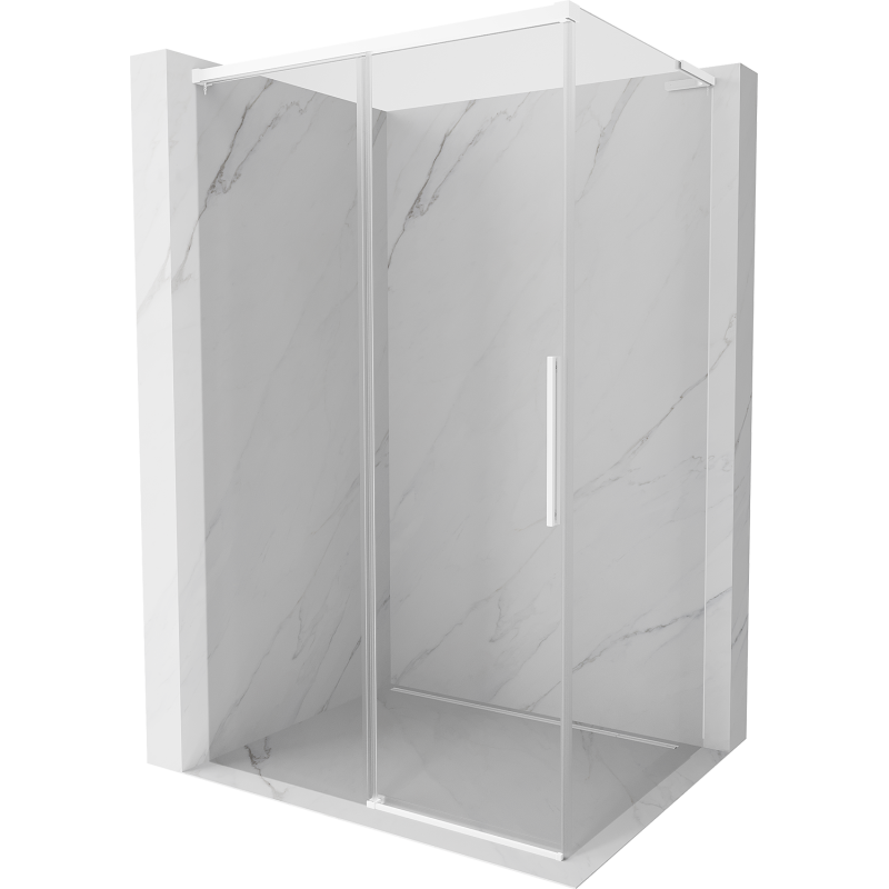 Mexen Rox L cabine de douche coulissante 100 x 85 cm, transparent, blanc - 8C2L-100-085-20-00