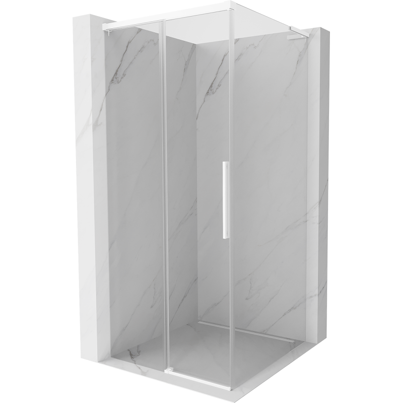 Mexen Rox L cabine de douche coulissante 95 x 95 cm, transparent, blanc - 8C2L-095-095-20-00