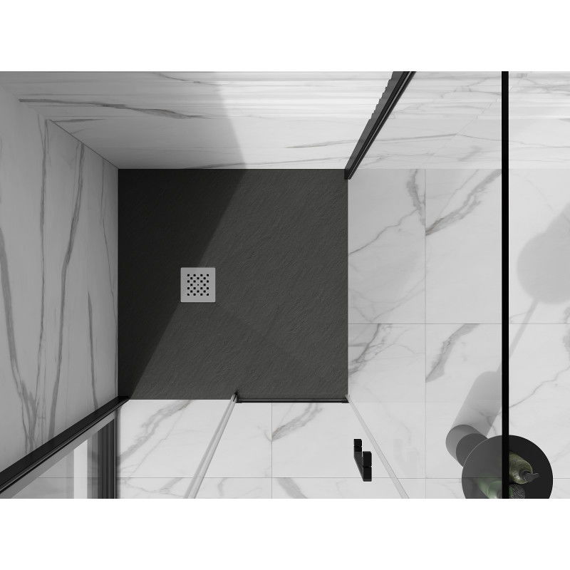 Mexen Stone+ receveur de douche carré composite 70 x 70 cm, anthracite - 44717070