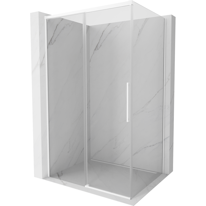 Mexen Rox cabine de douche coulissante 100 x 80 cm, transparente, blanche - 8C2-100-080-20-00