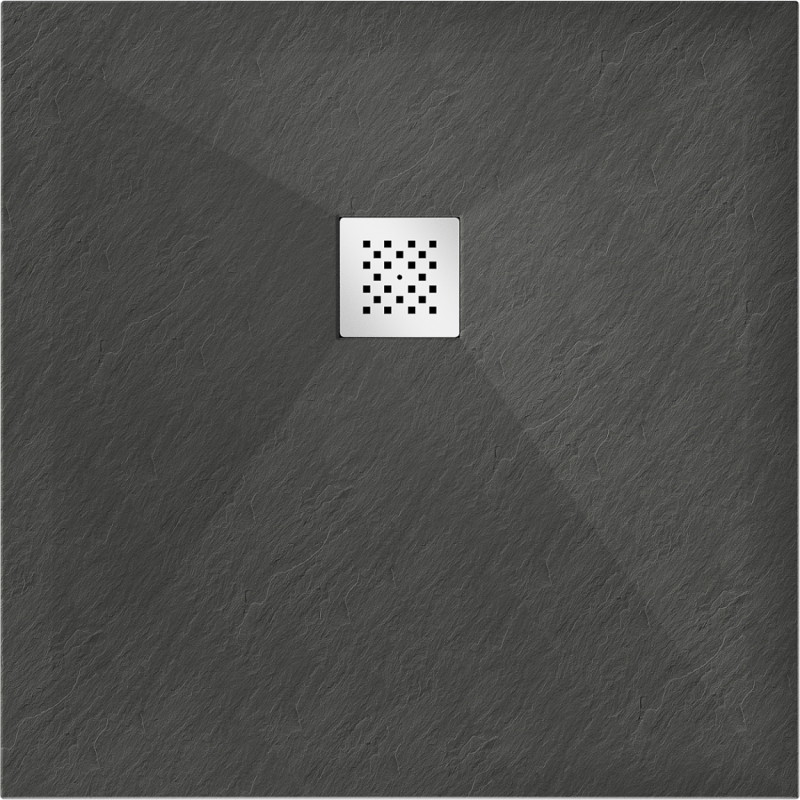 Mexen Stone+ receveur de douche en composite carré 90 x 90 cm, anthracite - 44719090